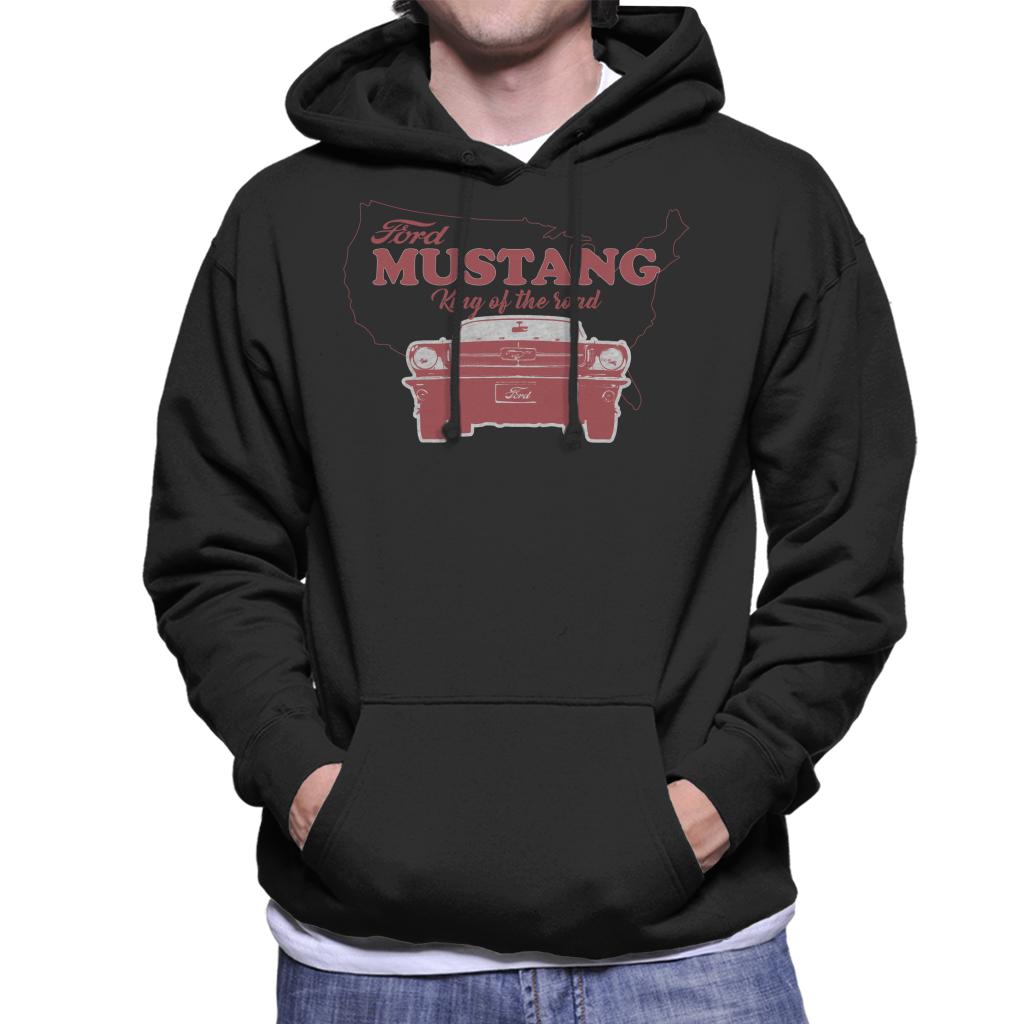 Ford Mustang King Of The Road Michigan Map Men's Hooded Sweatshirt-ALL + EVERY