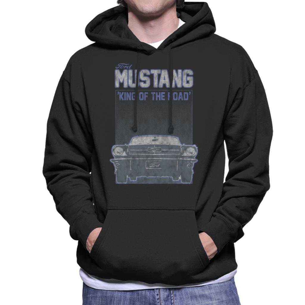 Ford Mustang King Of The Road Front View Men's Hooded Sweatshirt-ALL + EVERY