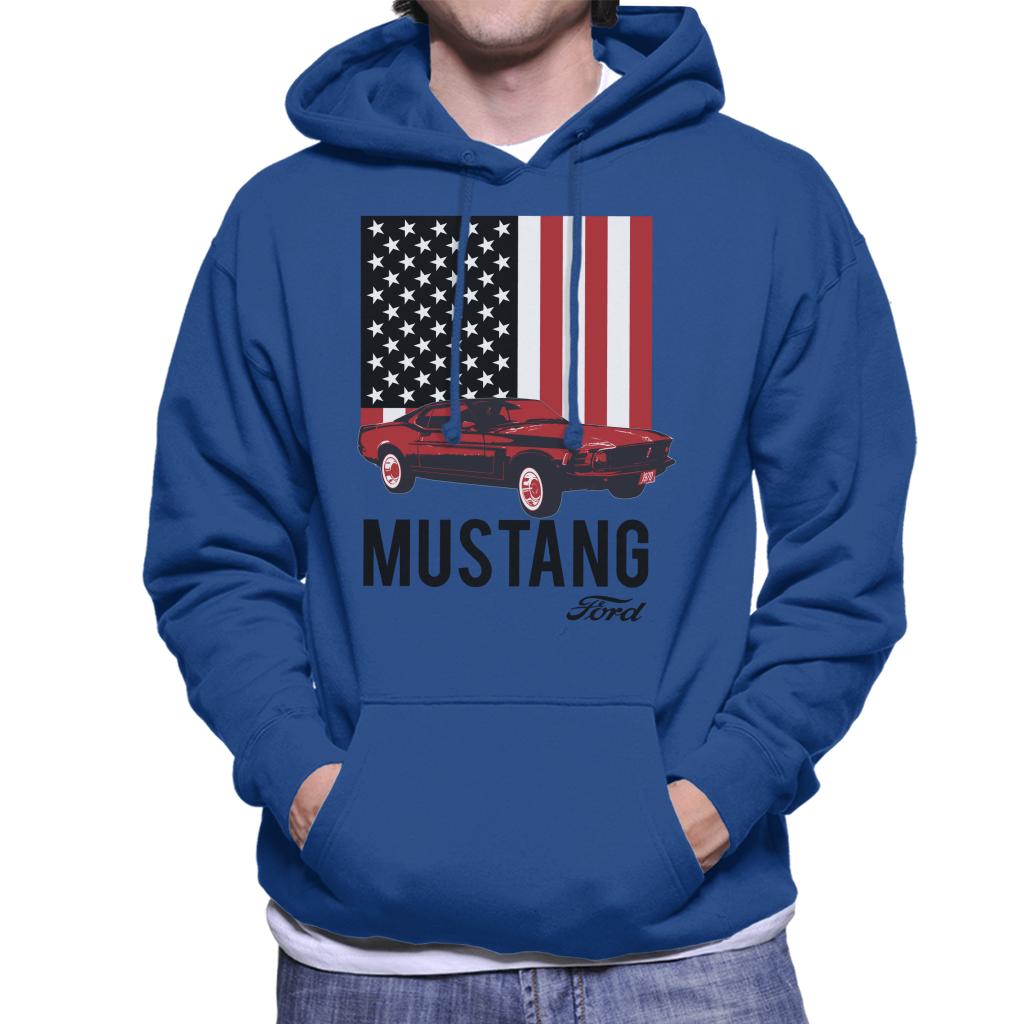 Ford Mustang USA Flag Men's Hooded Sweatshirt-ALL + EVERY