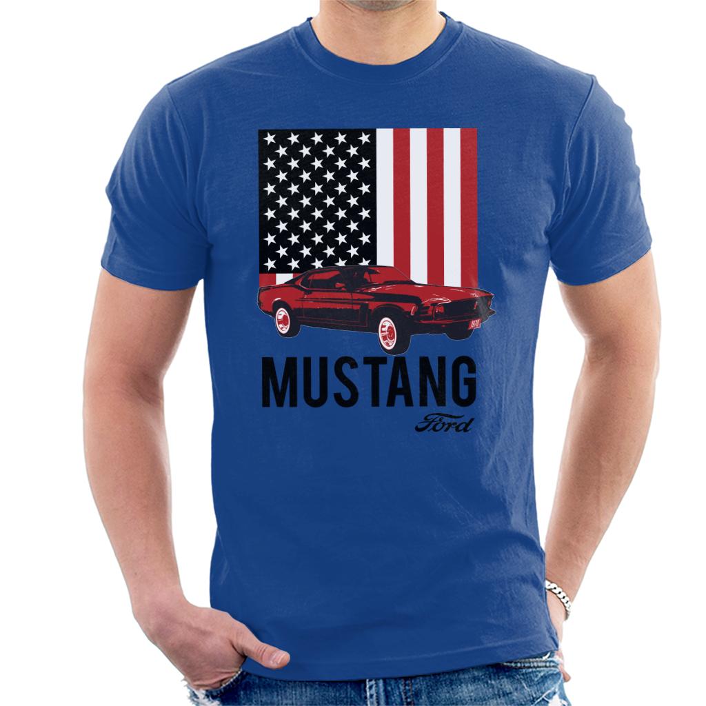 Ford Mustang USA Flag Men's T-Shirt-ALL + EVERY