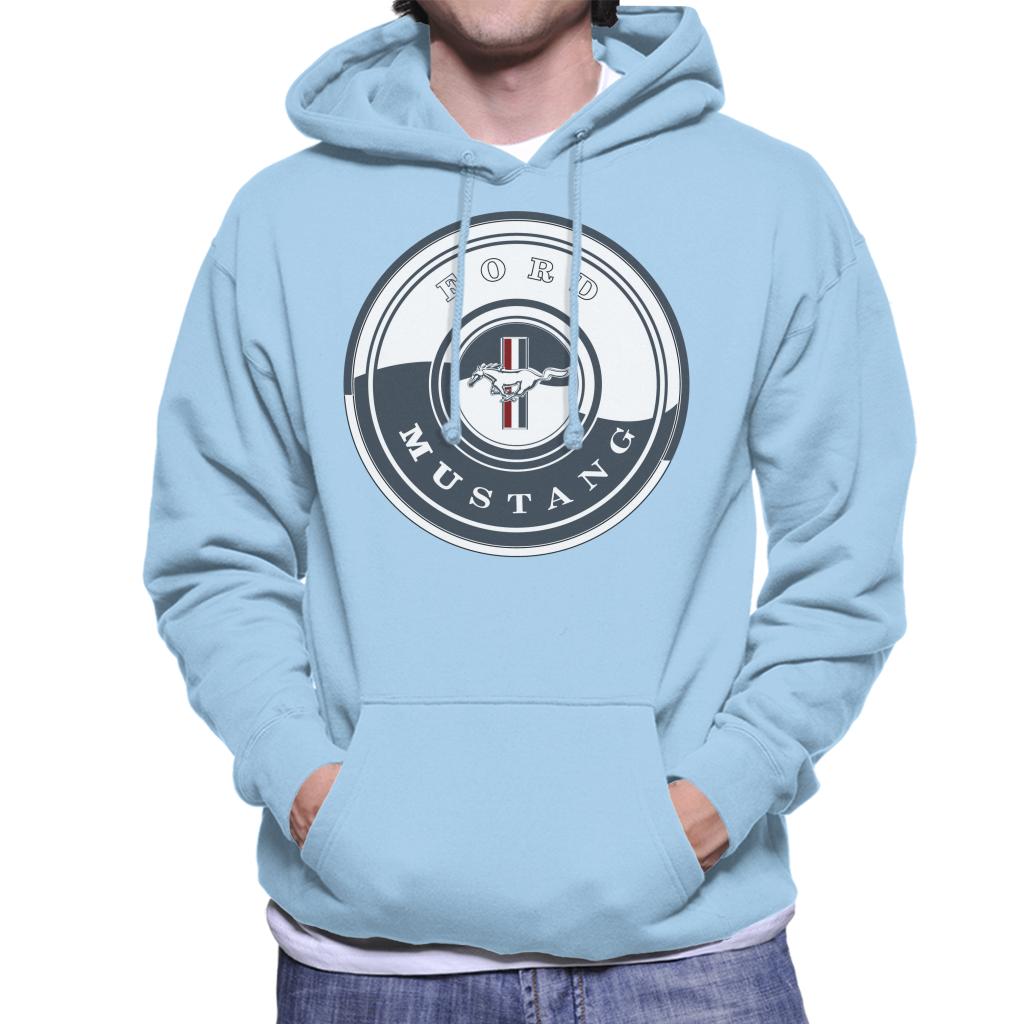 Ford Mustang Navy Disc Logo Men's Hooded Sweatshirt-ALL + EVERY