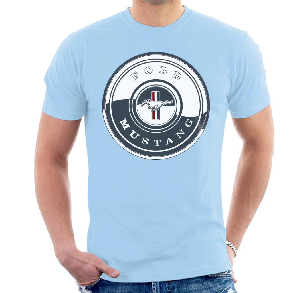 Ford Mustang Navy Disc Logo Men's T-Shirt-ALL + EVERY