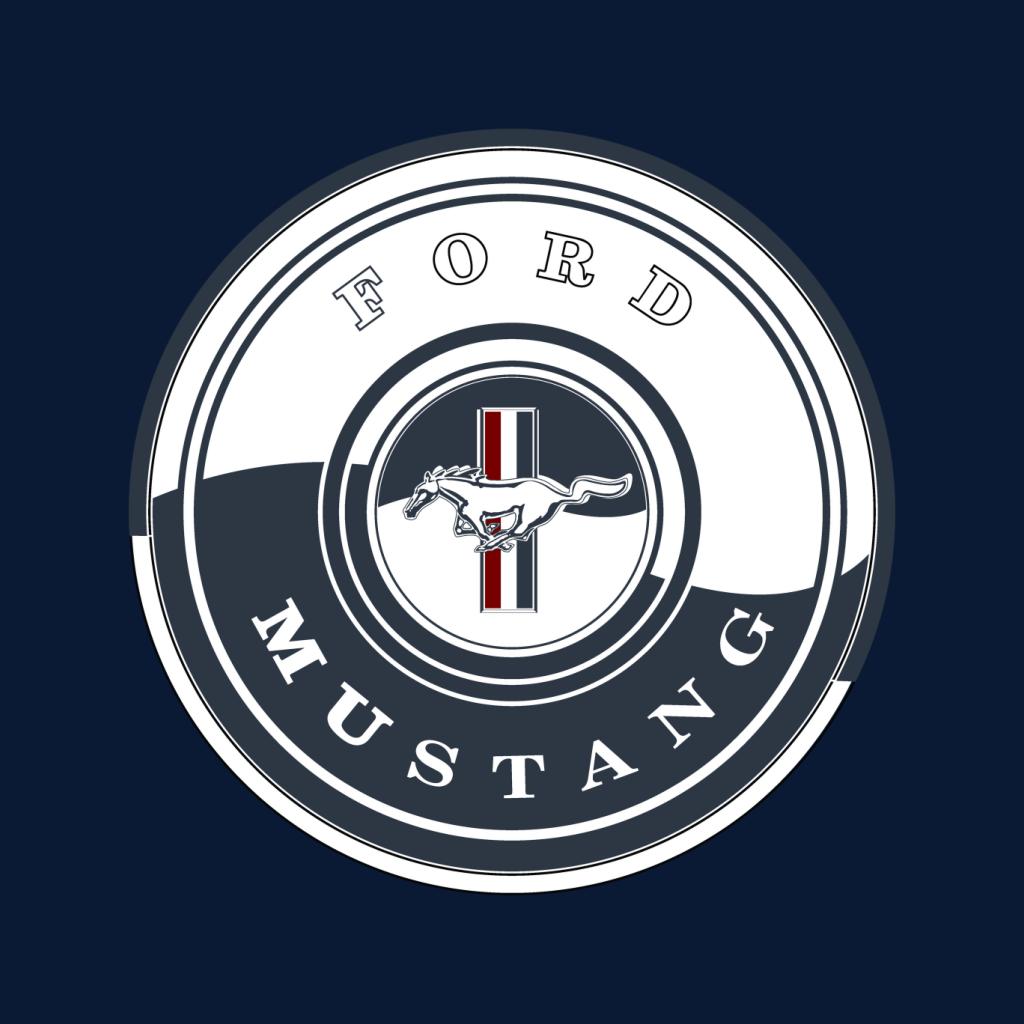 Ford Mustang Navy Disc Logo Men's T-Shirt-ALL + EVERY