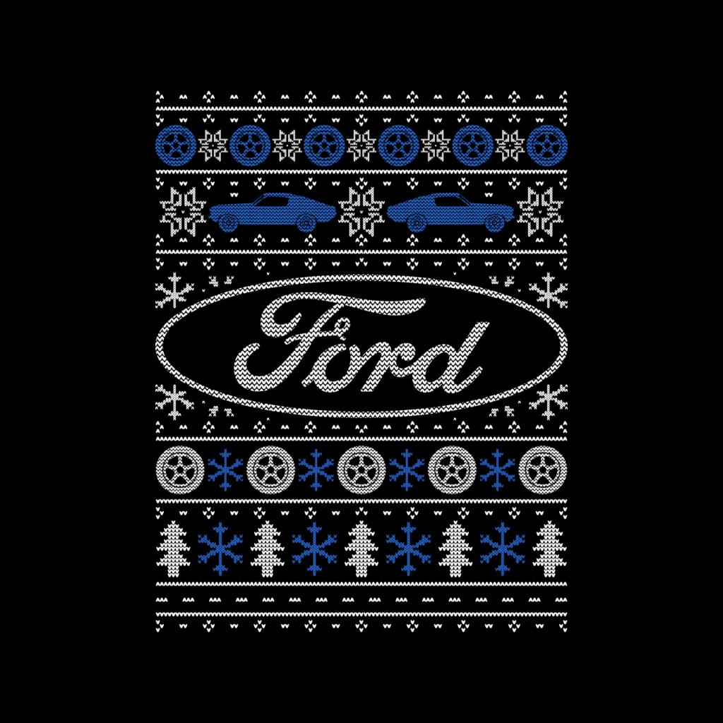 Ford Christmas Logo Knitted Pattern Kid's T-Shirt-ALL + EVERY