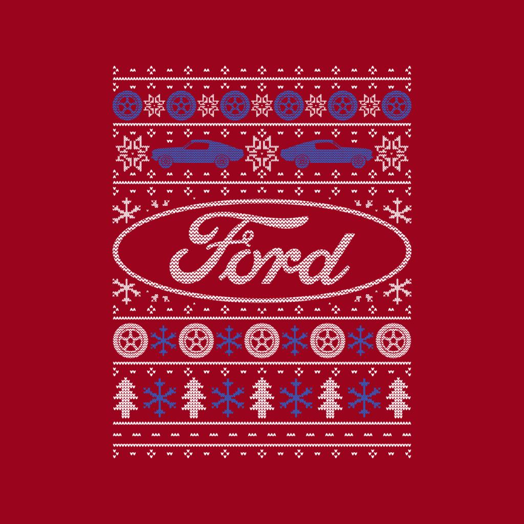 Ford Christmas Logo Knitted Pattern Women's T-Shirt-ALL + EVERY