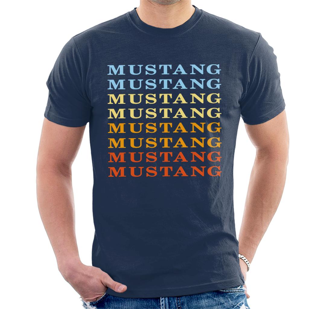 Ford Mustang Colourful Text Men's T-Shirt-ALL + EVERY