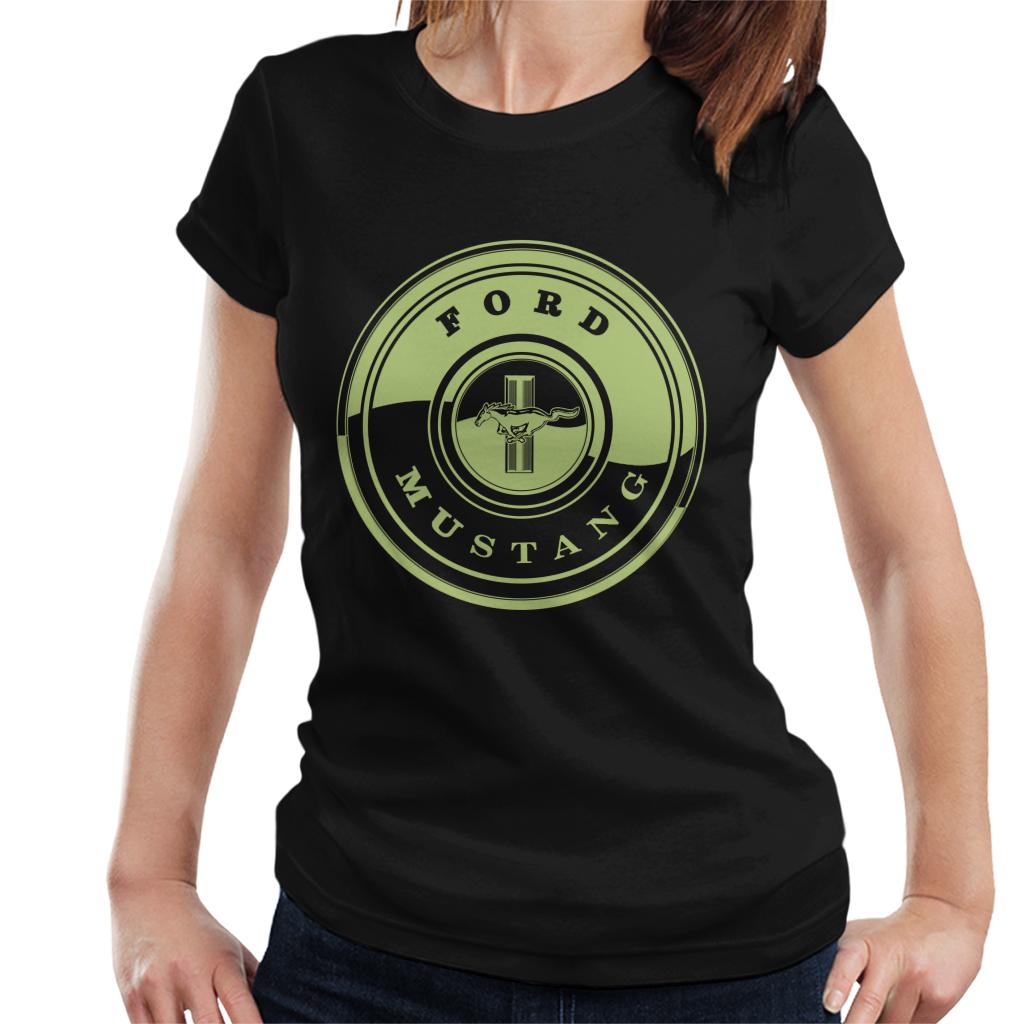 Ford Mustang Galloping Horse In Wheel Logo Women's T-Shirt-ALL + EVERY