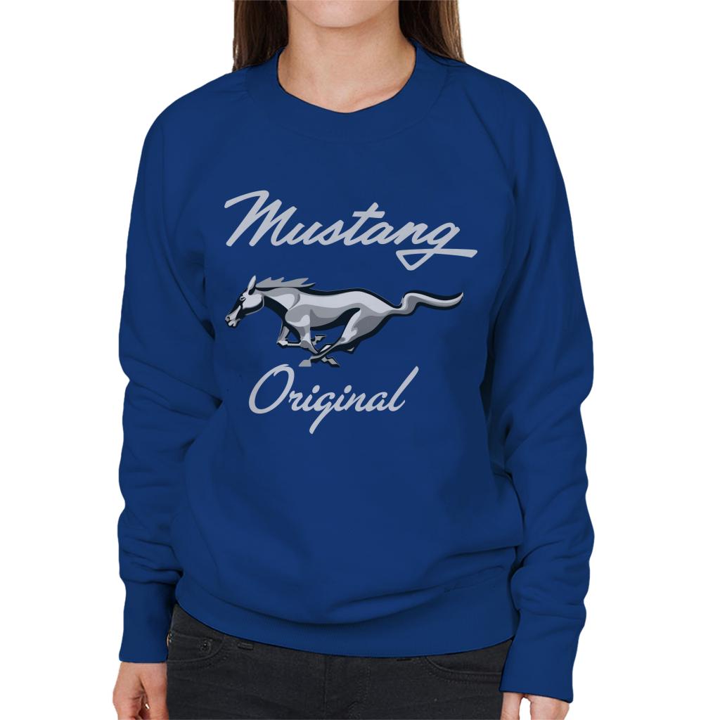 Ford Mustang Original Chrome Horse Logo Women's Sweatshirt-ALL + EVERY