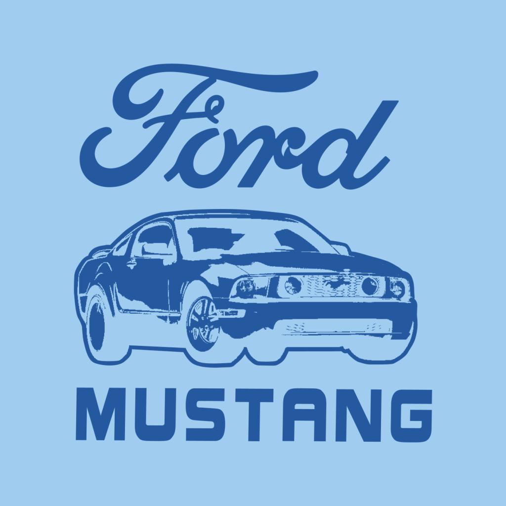 Ford Mustang Blue Outline Men's T-Shirt-ALL + EVERY