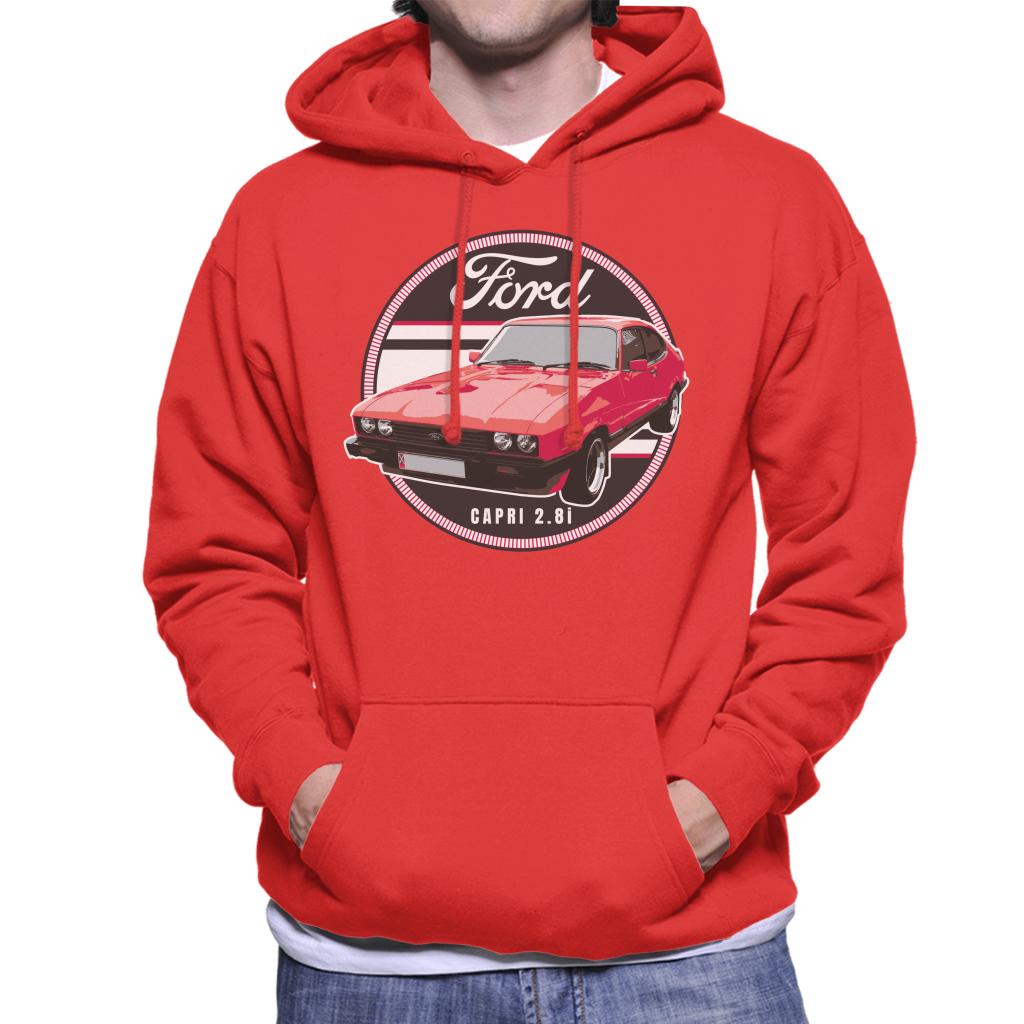 Ford Capri Red 2 8I Men's Hooded Sweatshirt-ALL + EVERY