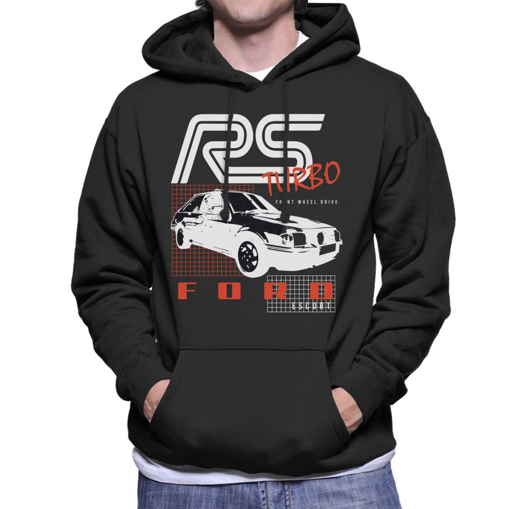 Ford Escort RS Turbo Front Wheel Drive Men's Hooded Sweatshirt-ALL + EVERY