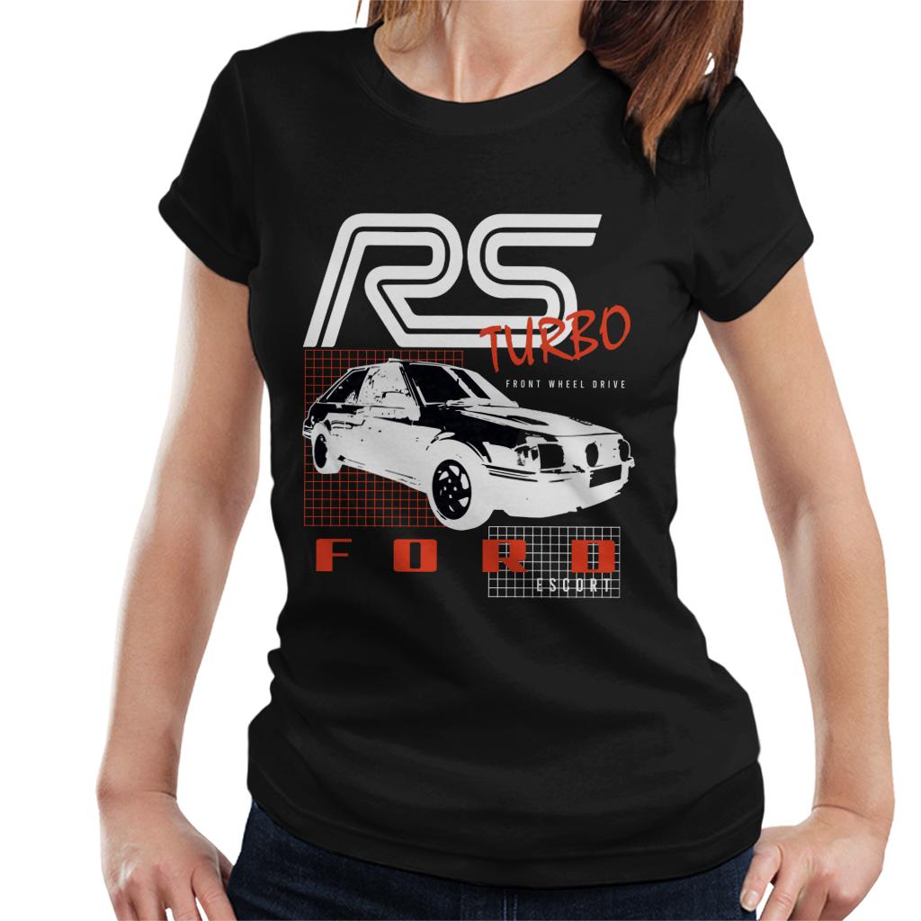 Ford Escort RS Turbo Front Wheel Drive Women's T-Shirt-ALL + EVERY