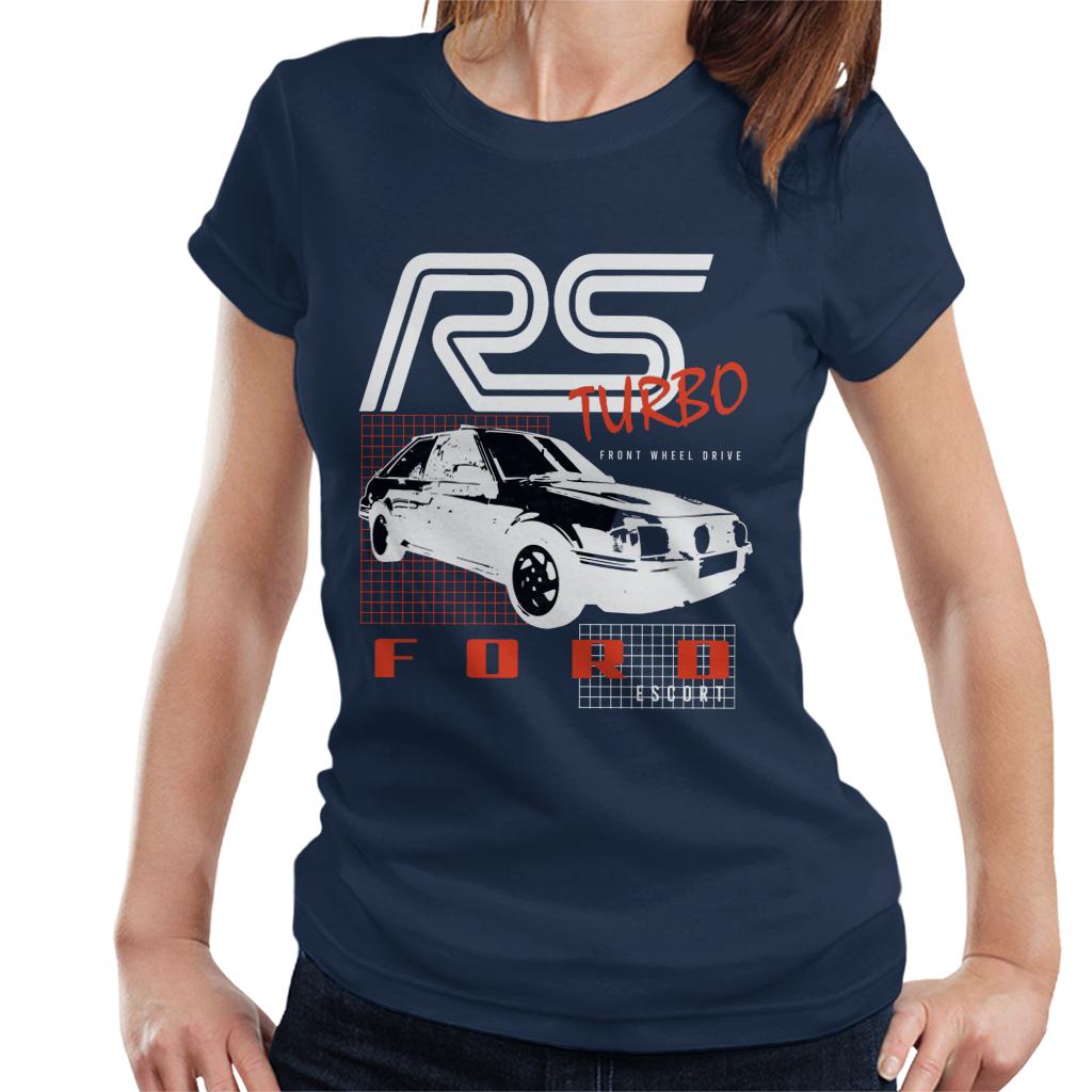 Ford Escort RS Turbo Front Wheel Drive Women's T-Shirt-ALL + EVERY