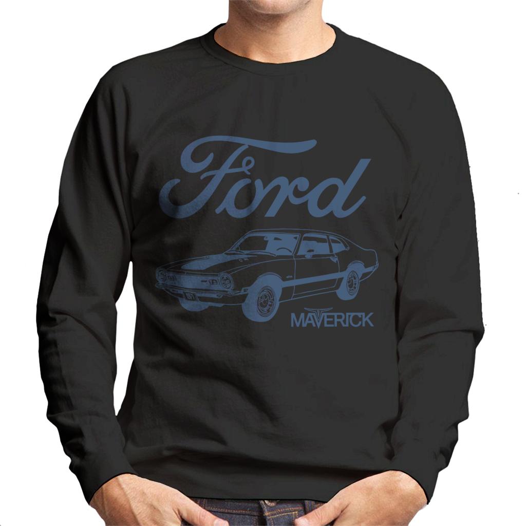 Ford Maverick Blue Outline Men's Sweatshirt-ALL + EVERY