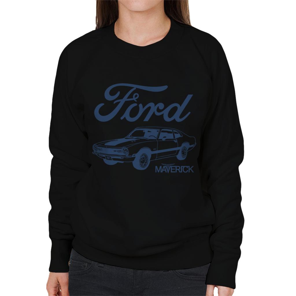 Ford Maverick Blue Outline Women's Sweatshirt-ALL + EVERY