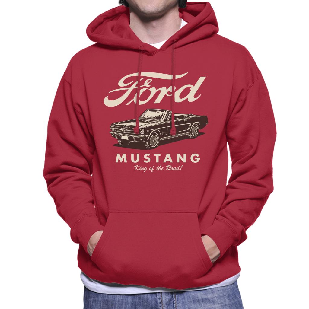 Ford Mustang Convertible King Of The Road Men's Hooded Sweatshirt-ALL + EVERY