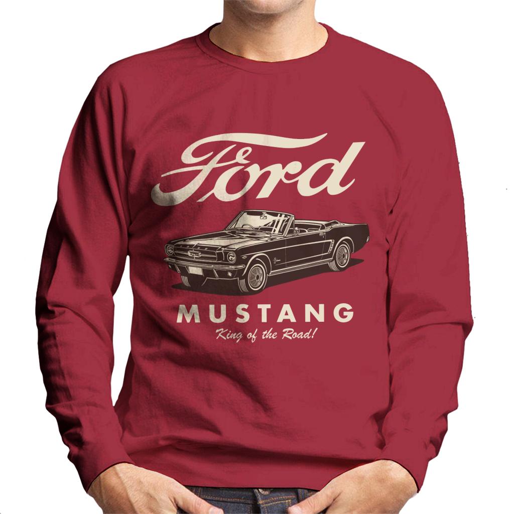 Ford Mustang Convertible King Of The Road Men's Sweatshirt-ALL + EVERY