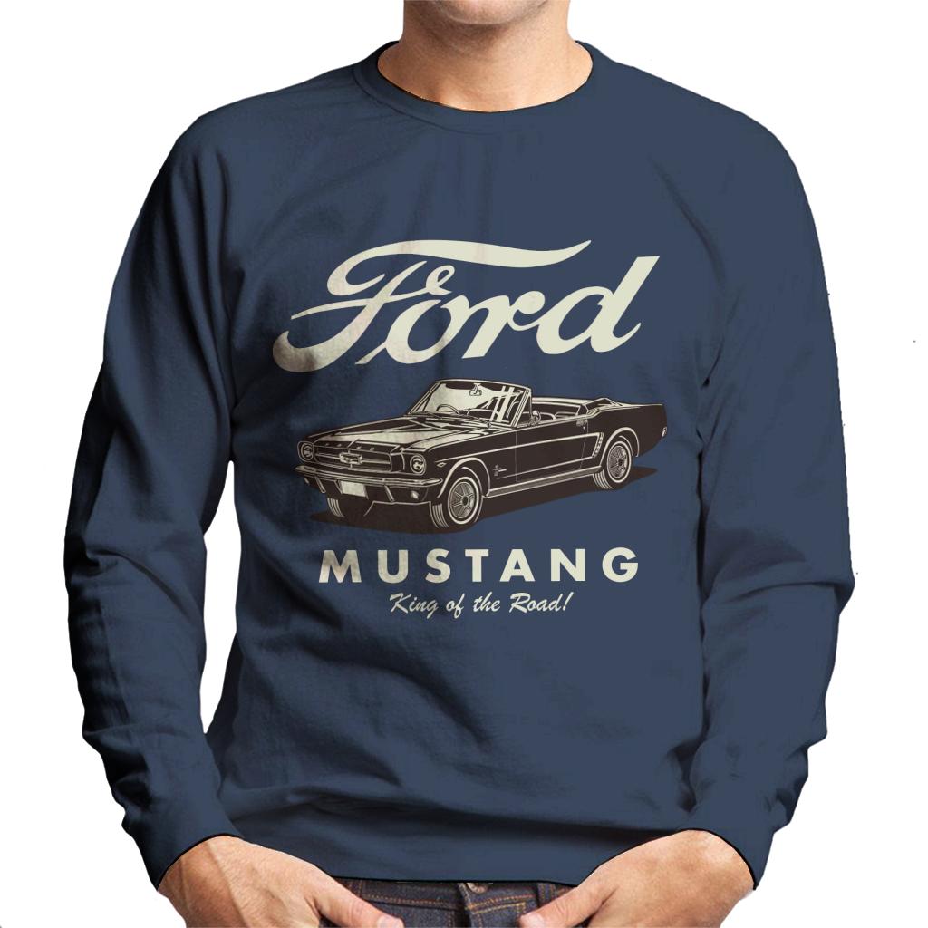 Ford Mustang Convertible King Of The Road Men's Sweatshirt-ALL + EVERY