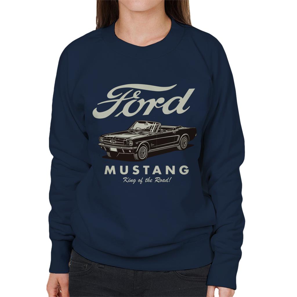 Ford Mustang Convertible King Of The Road Women's Sweatshirt-ALL + EVERY