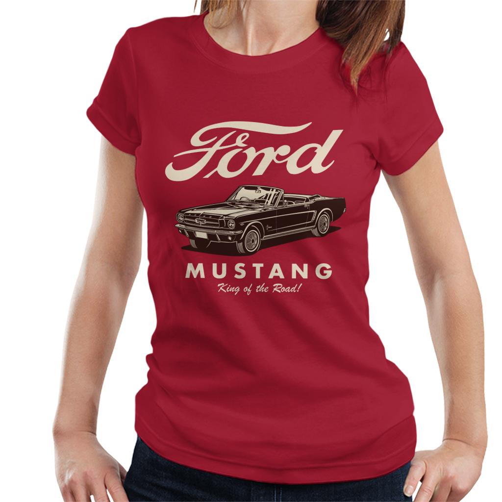 Ford Mustang Convertible King Of The Road Women's T-Shirt-ALL + EVERY