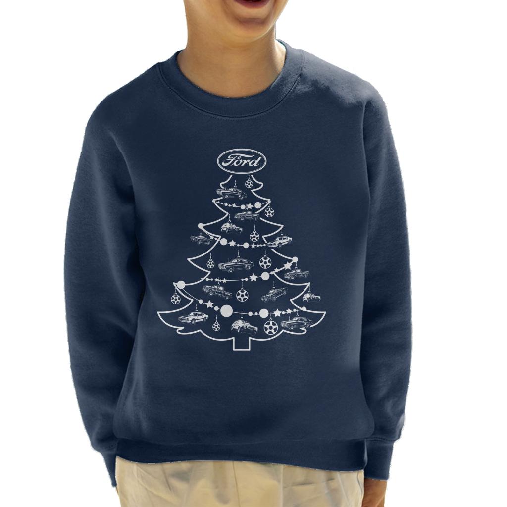 Ford Christmas Tree Baubles Kid's Sweatshirt-ALL + EVERY