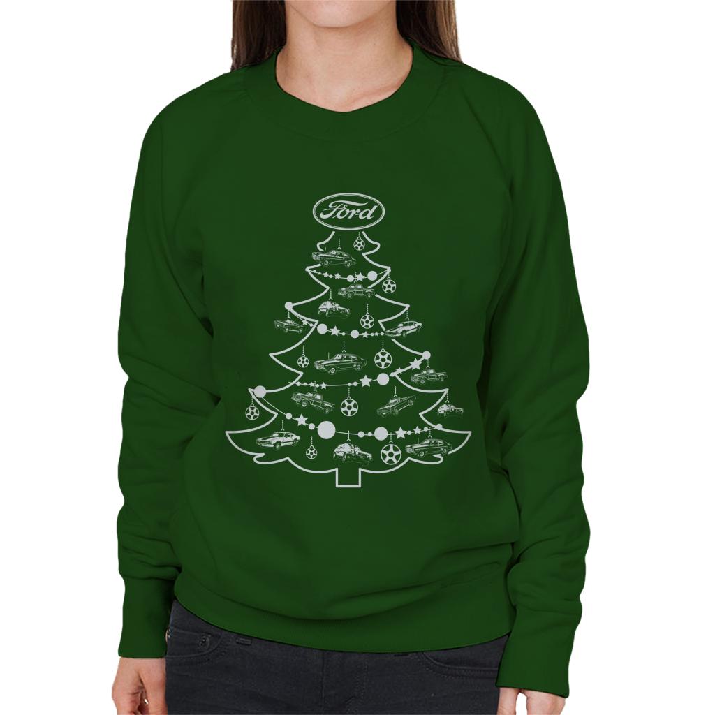 Ford Christmas Tree Baubles Women's Sweatshirt-ALL + EVERY