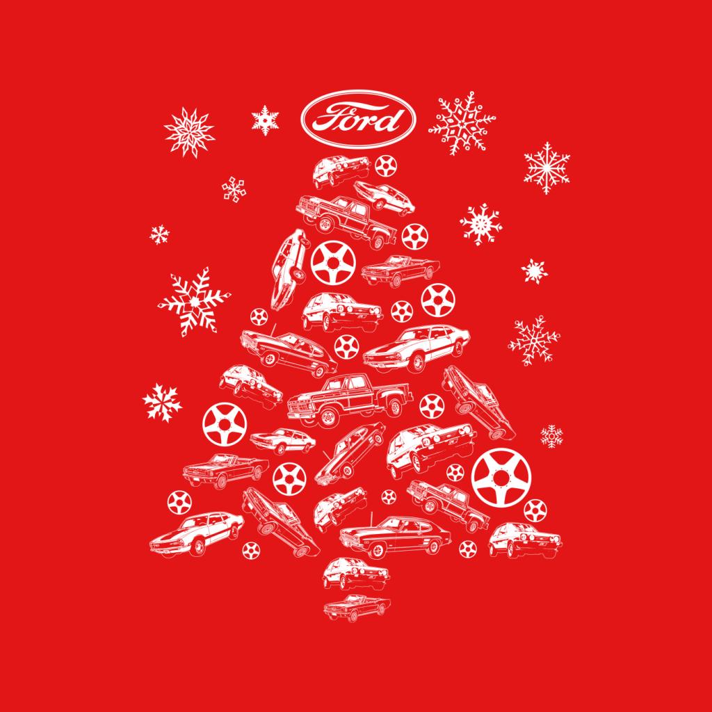 Ford Christmas Tree Cars And Snowflakes Kid's T-Shirt-ALL + EVERY