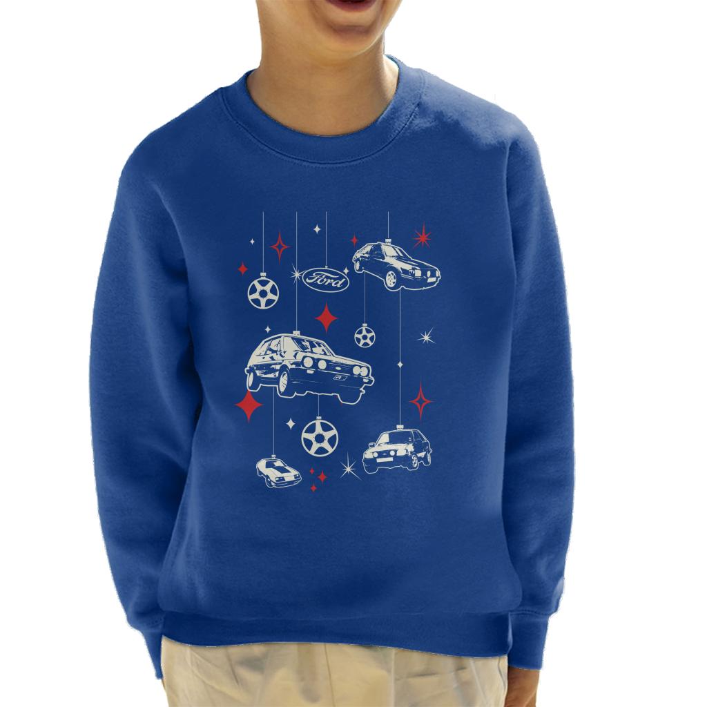 Ford Christmas Hanging Baubles Kid's Sweatshirt-ALL + EVERY