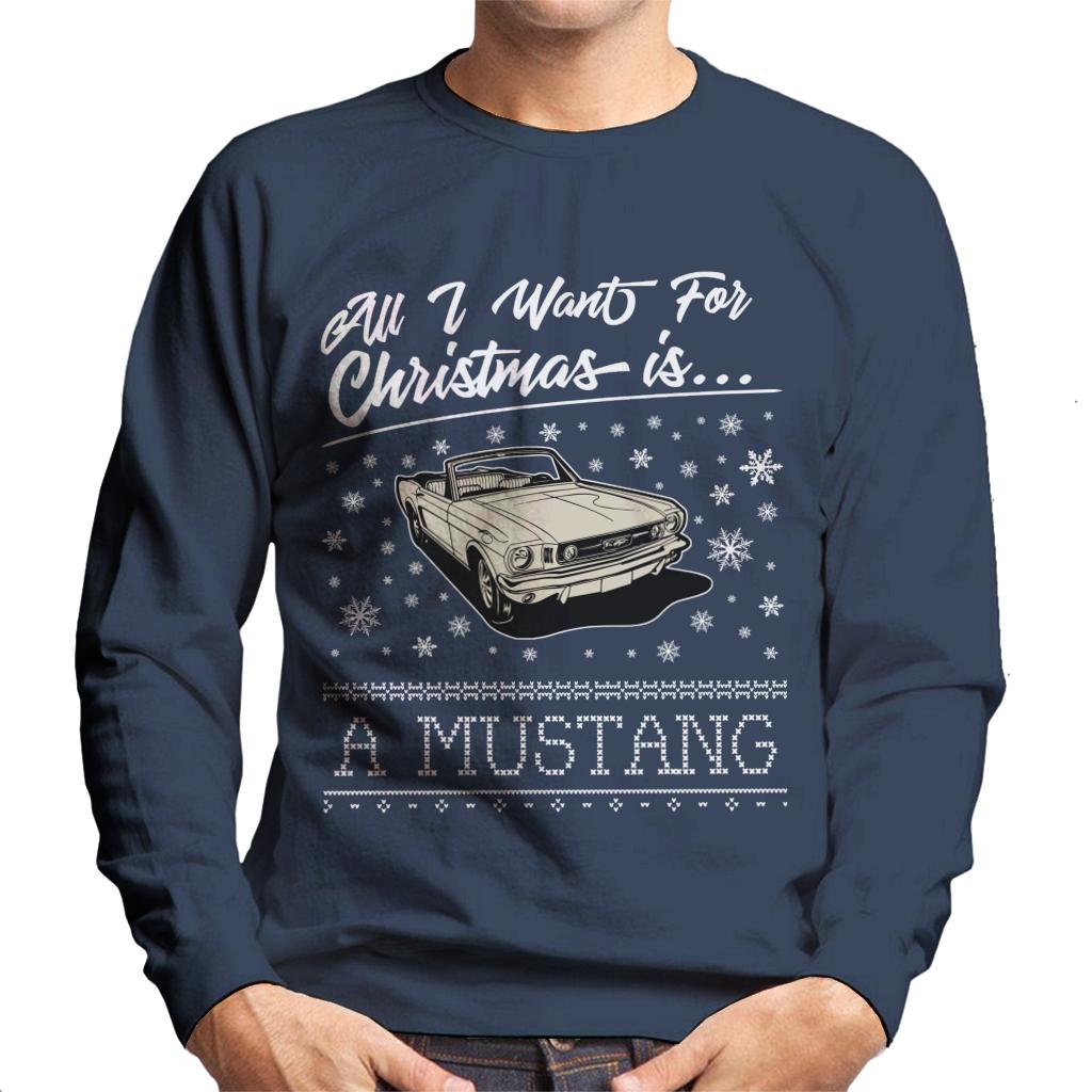 Ford Christmas All I Want For Christmas Is A Mustang Men's Sweatshirt-ALL + EVERY