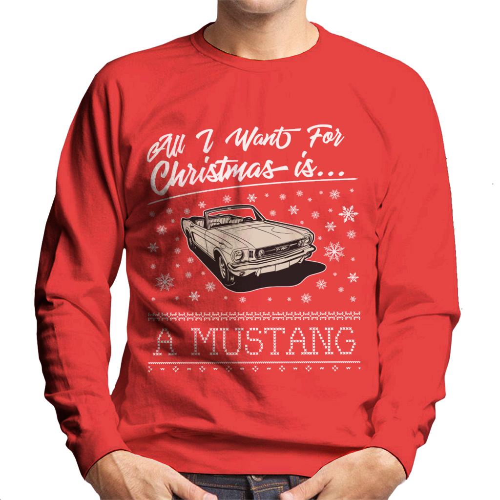 Ford Christmas All I Want For Christmas Is A Mustang Men's Sweatshirt-ALL + EVERY