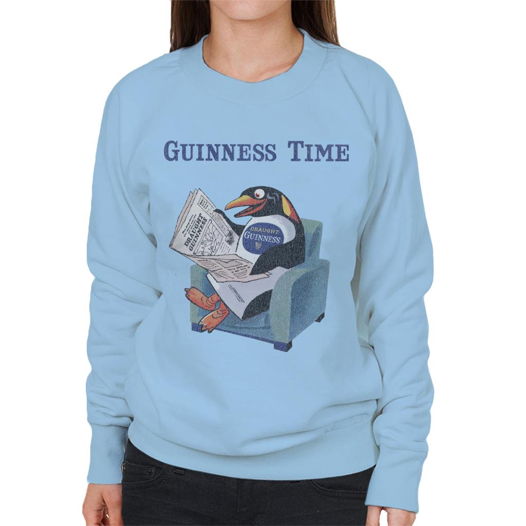 Guinness Penguin Reading Newspaper Women's Sweatshirt-ALL + EVERY