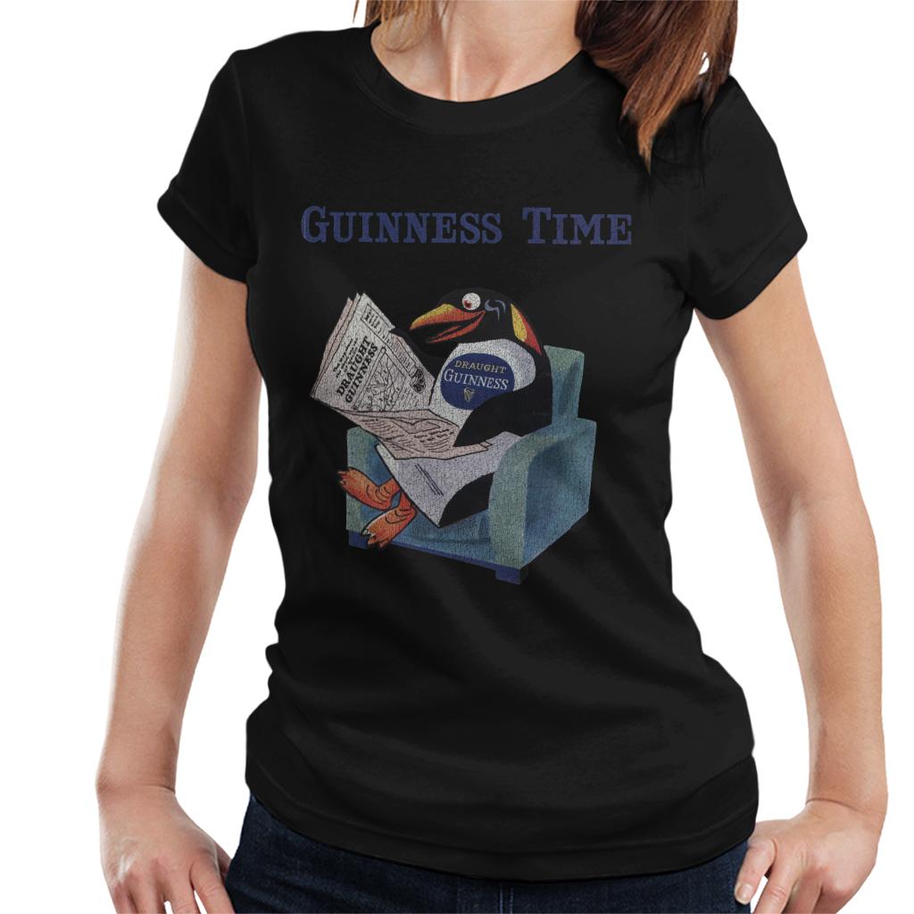 Guinness Penguin Reading Newspaper Women's T-Shirt-ALL + EVERY