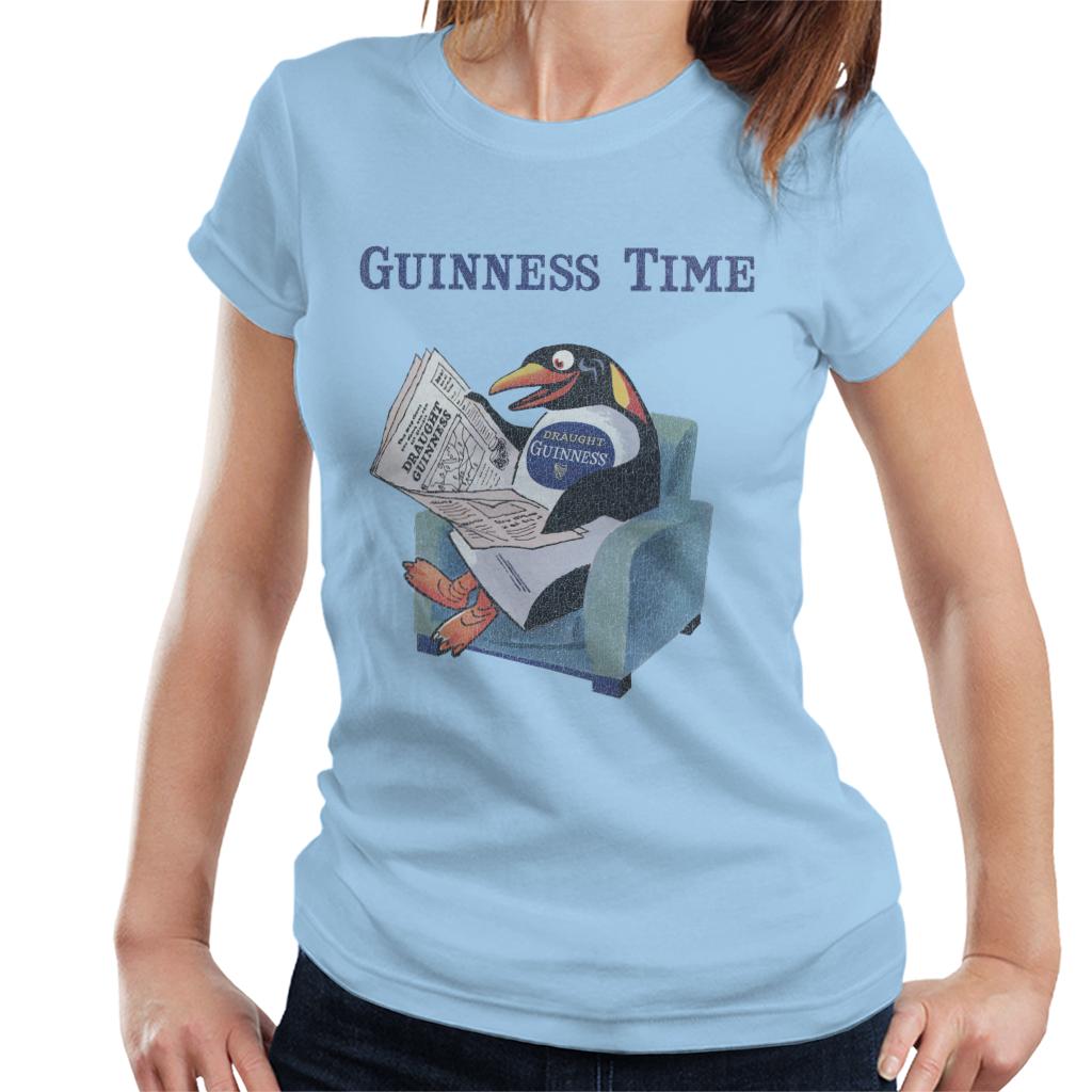 Guinness Penguin Reading Newspaper Women's T-Shirt-ALL + EVERY