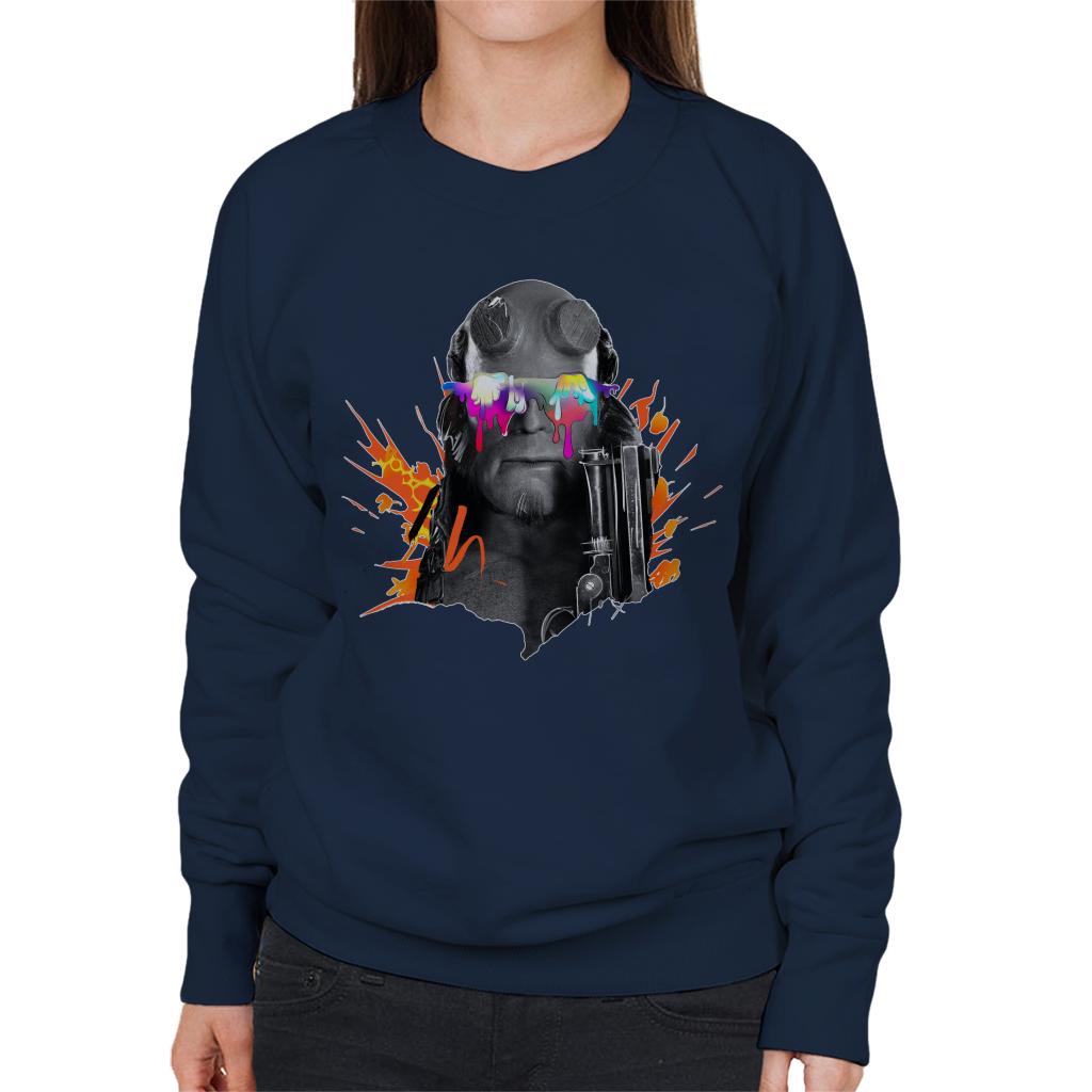 Hellboy II Paint Splatter Women's Sweatshirt-ALL + EVERY