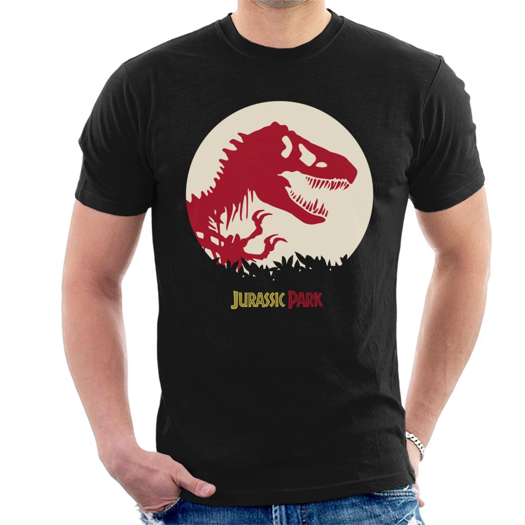 Jurassic Park Red Silhouette Men's T-Shirt-ALL + EVERY