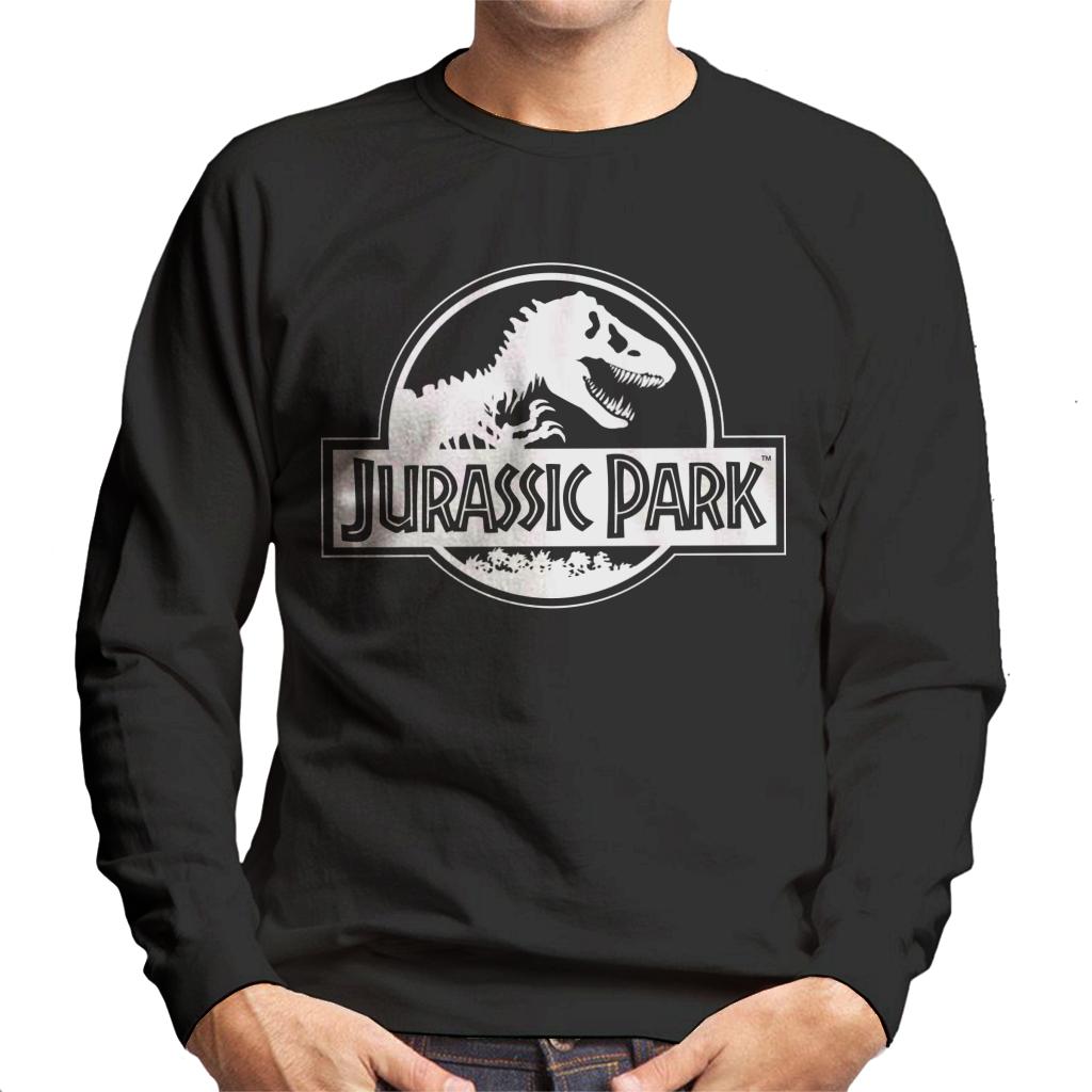 Jurassic Park Classic Black & White Logo Men's Sweatshirt-ALL + EVERY