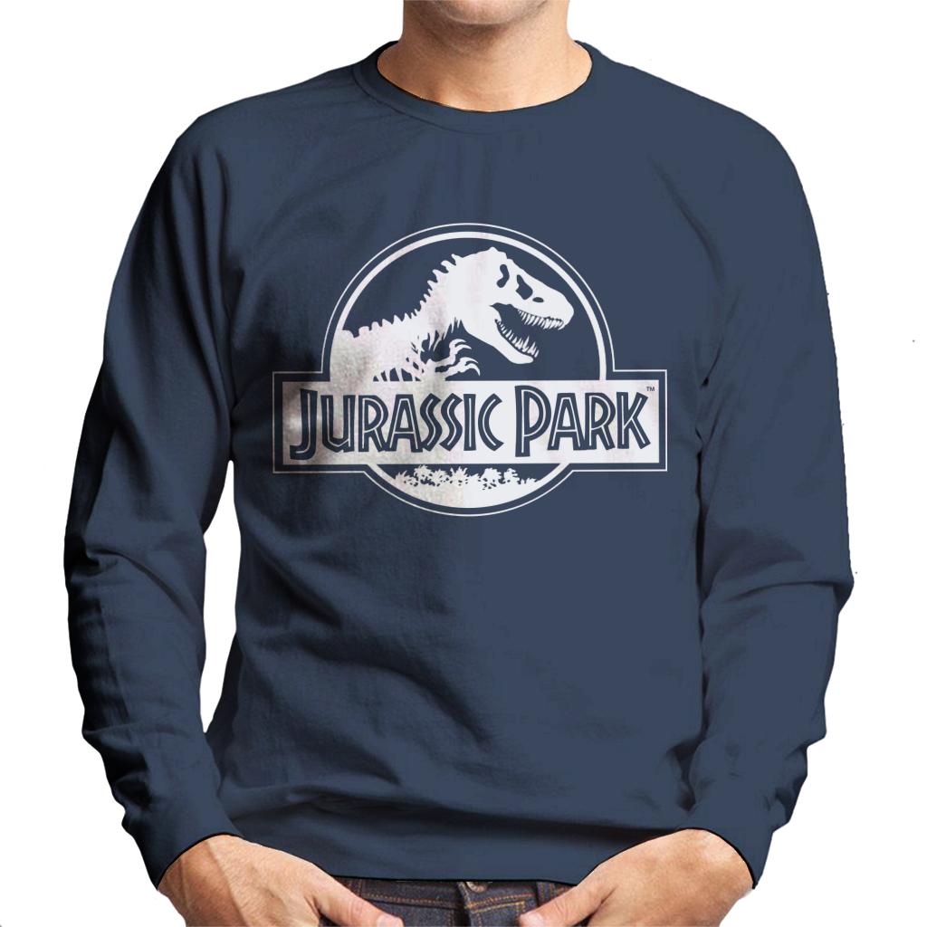 Jurassic Park Classic Black & White Logo Men's Sweatshirt-ALL + EVERY