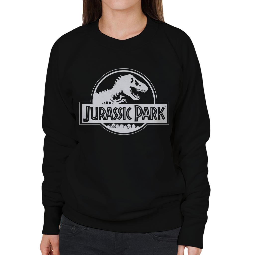 Jurassic Park Classic Black & White Logo Women's Sweatshirt-ALL + EVERY