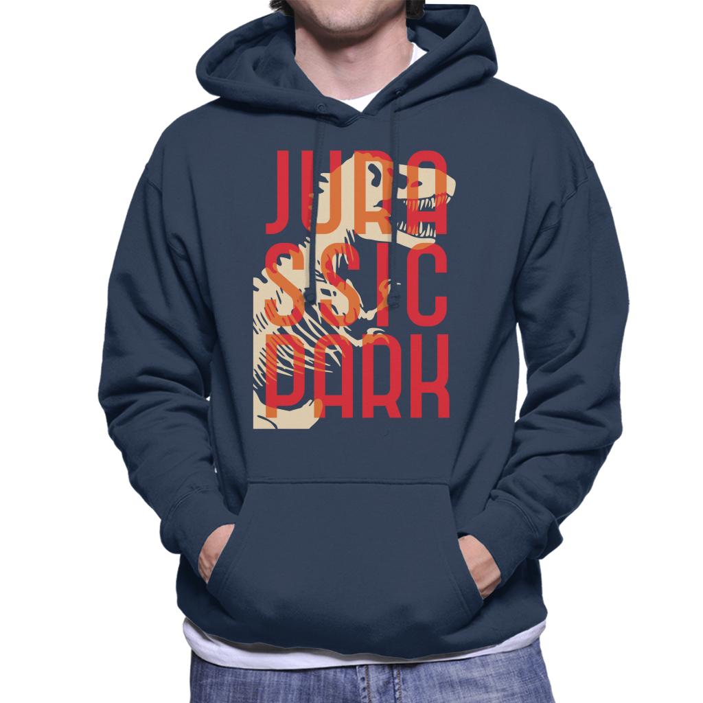 Jurassic Park Oversized Red Text Men's Hooded Sweatshirt-ALL + EVERY