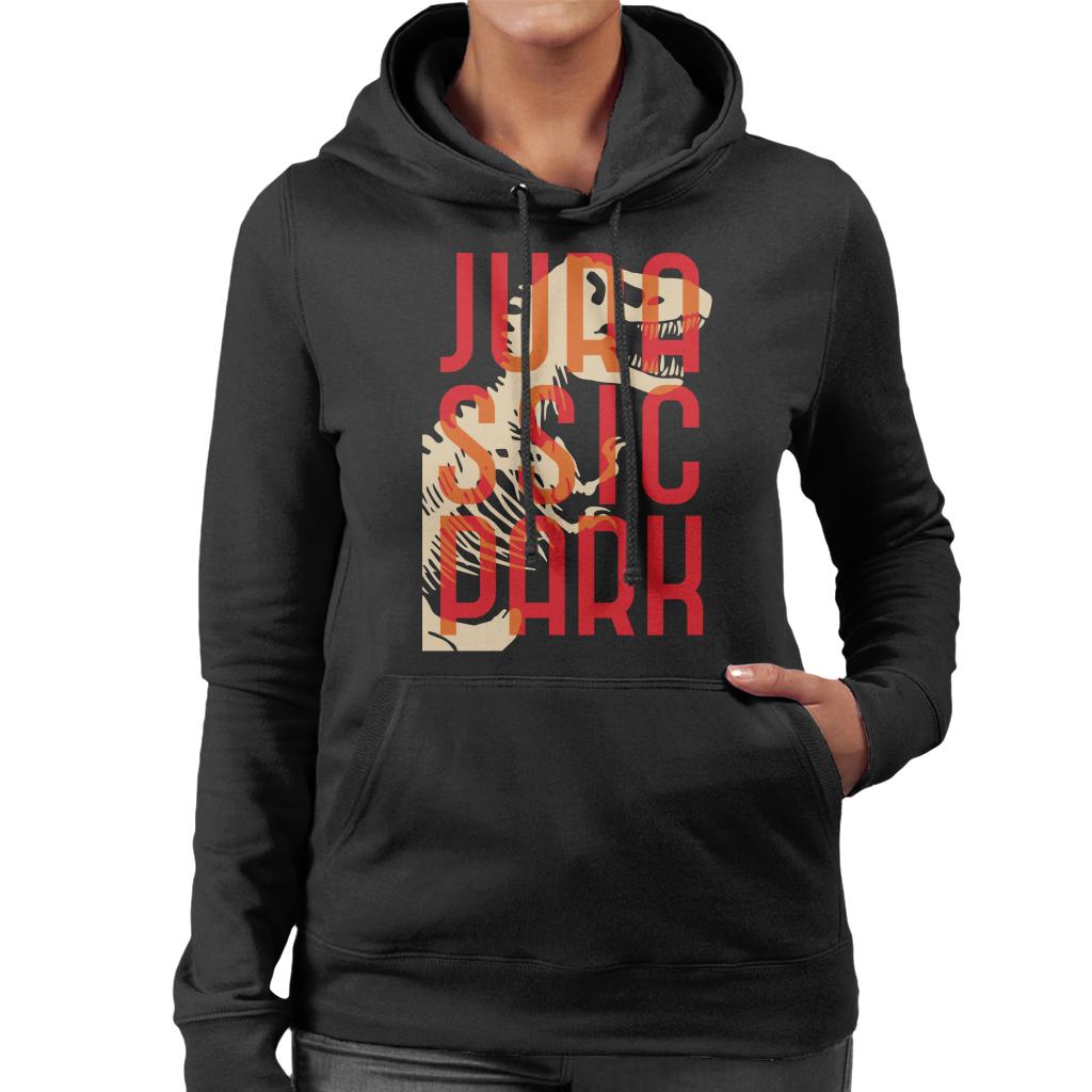 Jurassic Park Oversized Red Text Women's Hooded Sweatshirt-ALL + EVERY