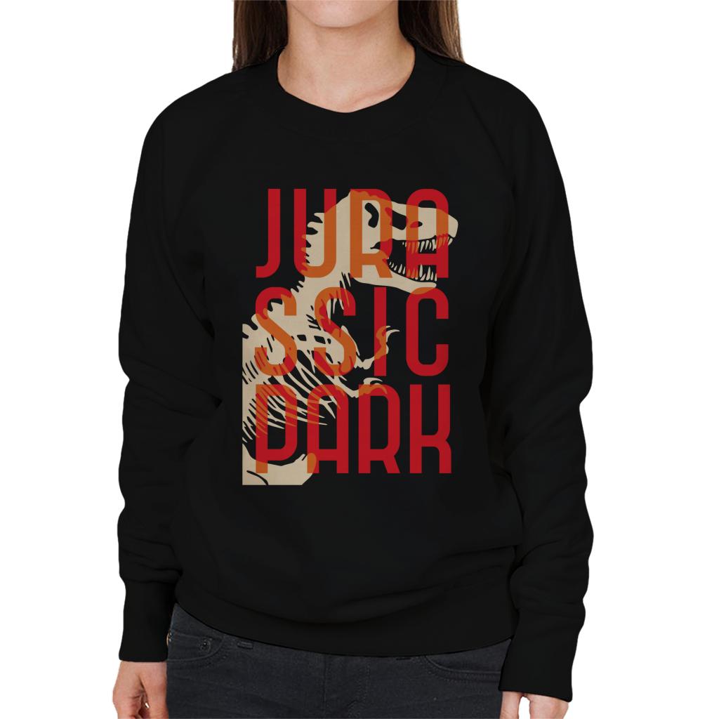 Jurassic Park Oversized Red Text Women's Sweatshirt-ALL + EVERY