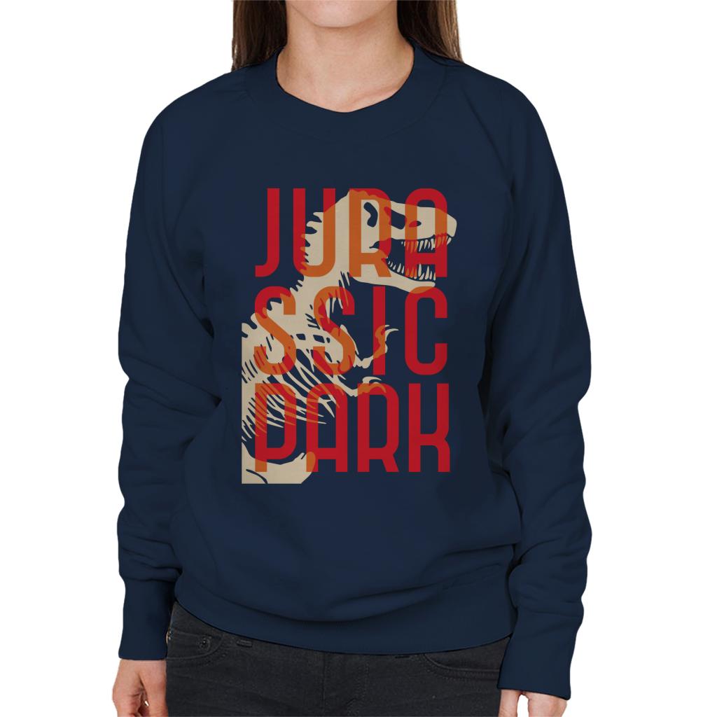 Jurassic Park Oversized Red Text Women's Sweatshirt-ALL + EVERY