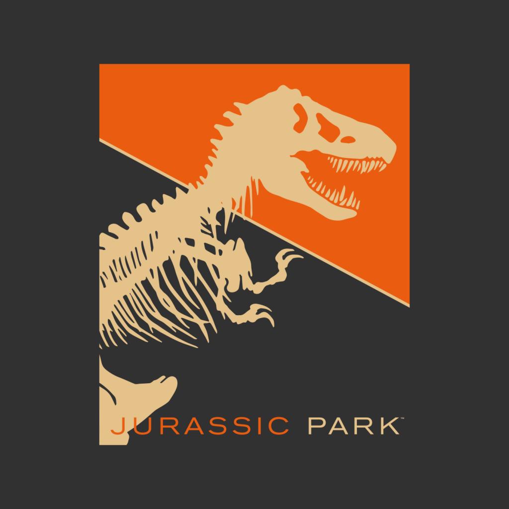 Jurassic Park T Rex Skeleton Orange Background Men's Hooded Sweatshirt-ALL + EVERY