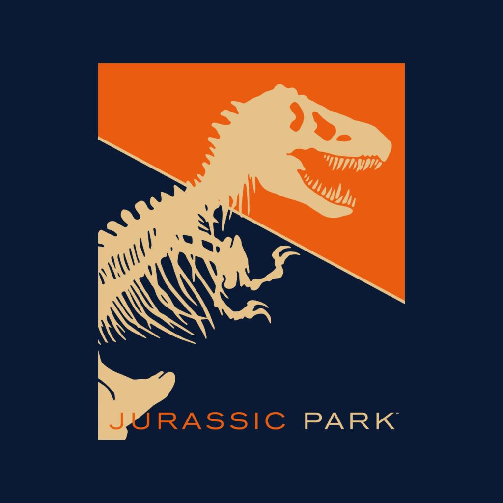 Jurassic Park T Rex Skeleton Orange Background Women's Hooded Sweatshirt-ALL + EVERY