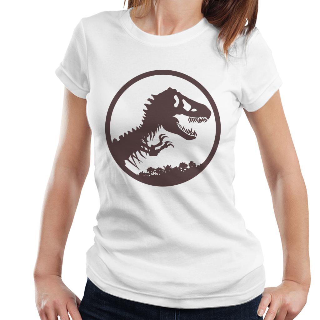 Jurassic Park T Rex Skeleton Icon Women's T-Shirt-ALL + EVERY