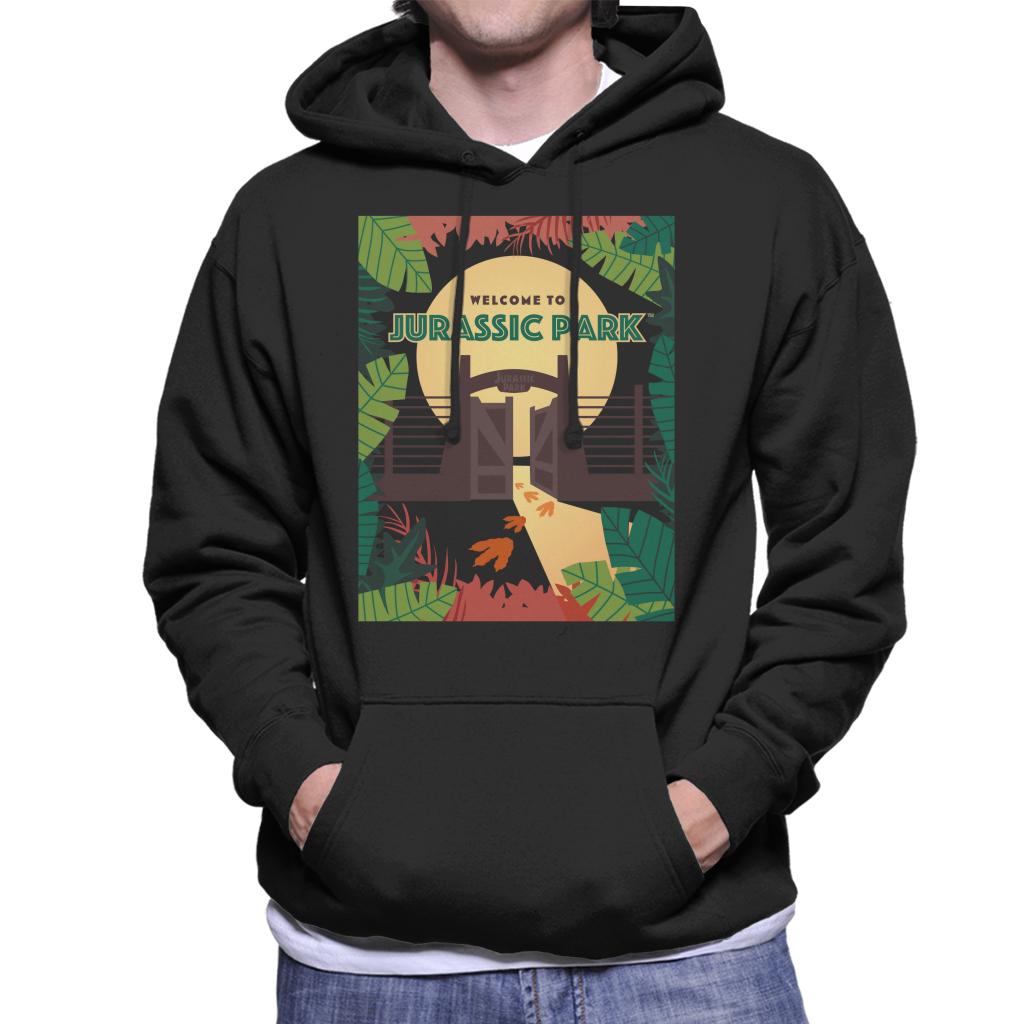 Jurassic Park Welcome To Sign Design Men's Hooded Sweatshirt-ALL + EVERY