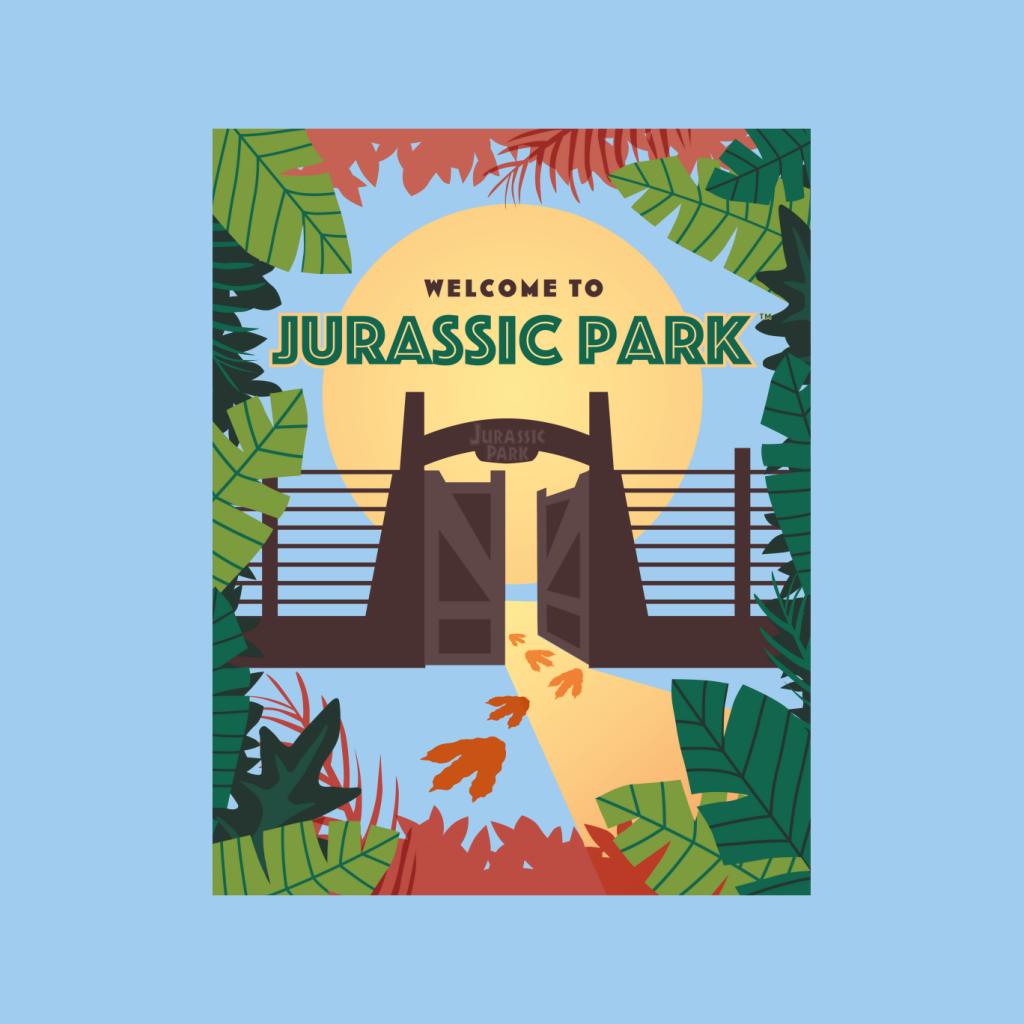 Jurassic Park Welcome To Sign Design Women's T-Shirt-ALL + EVERY