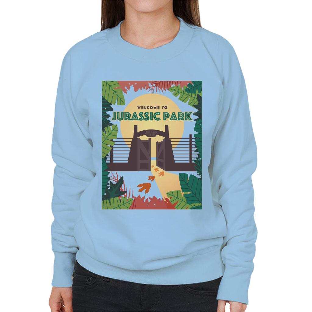 Jurassic Park Welcome To Sign Design Women's Sweatshirt-ALL + EVERY