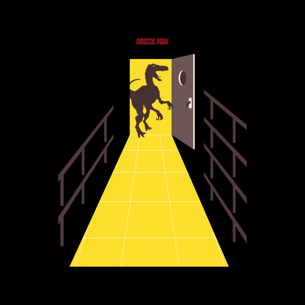 Jurassic Park Velociraptor Opening Door Men's Sweatshirt-ALL + EVERY
