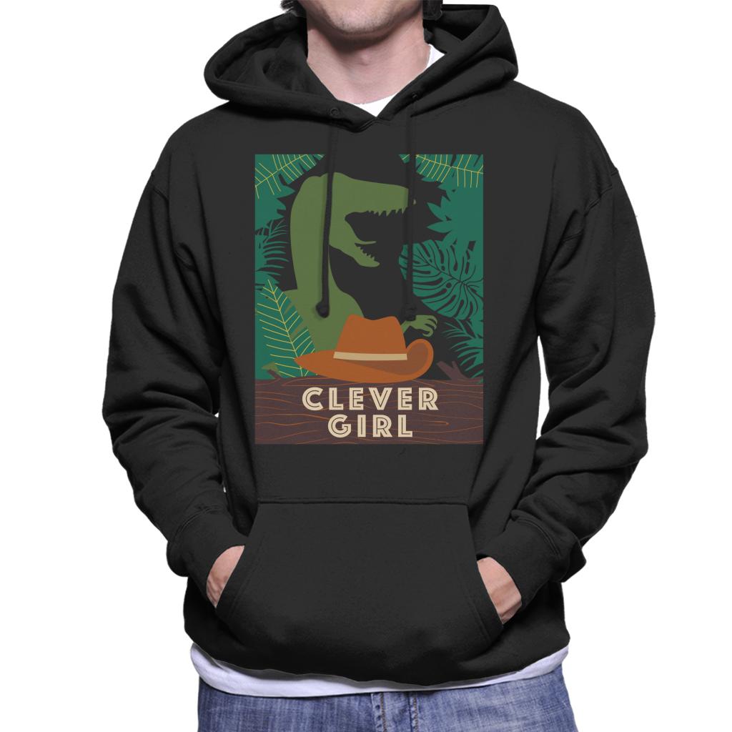 Jurassic Park Velociraptor Silhouette Clever Girl Men's Hooded Sweatshirt-ALL + EVERY